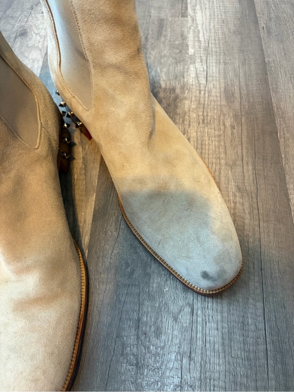 Suede Studded Accents Chelsea Boots - Picture 8 of 11